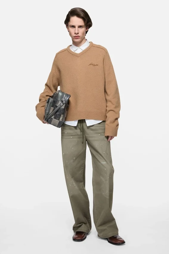 Washed cotton trousers