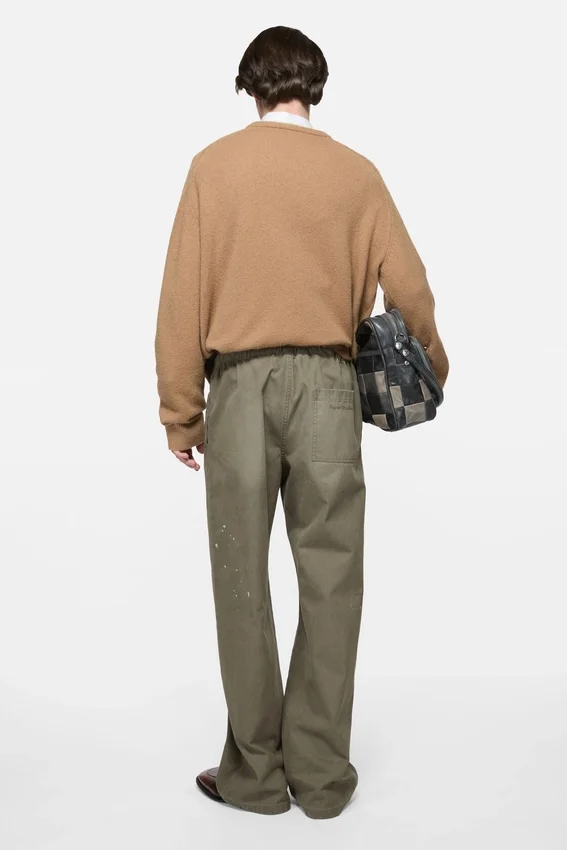Washed cotton trousers