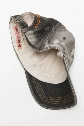 Washed denim cap