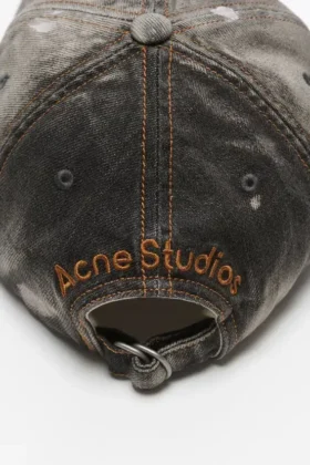 Washed denim cap