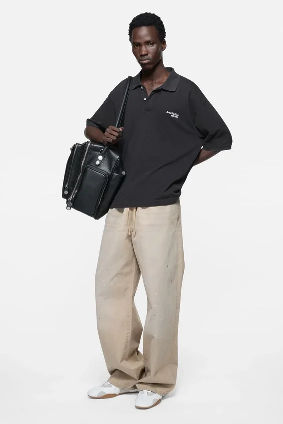 Washed logo polo