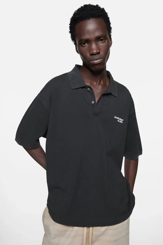 Washed logo polo