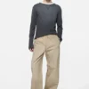 Washed twill trousers