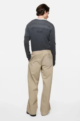 Washed twill trousers