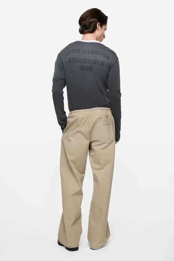 Washed twill trousers