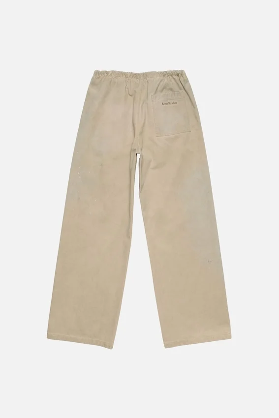 Washed twill trousers