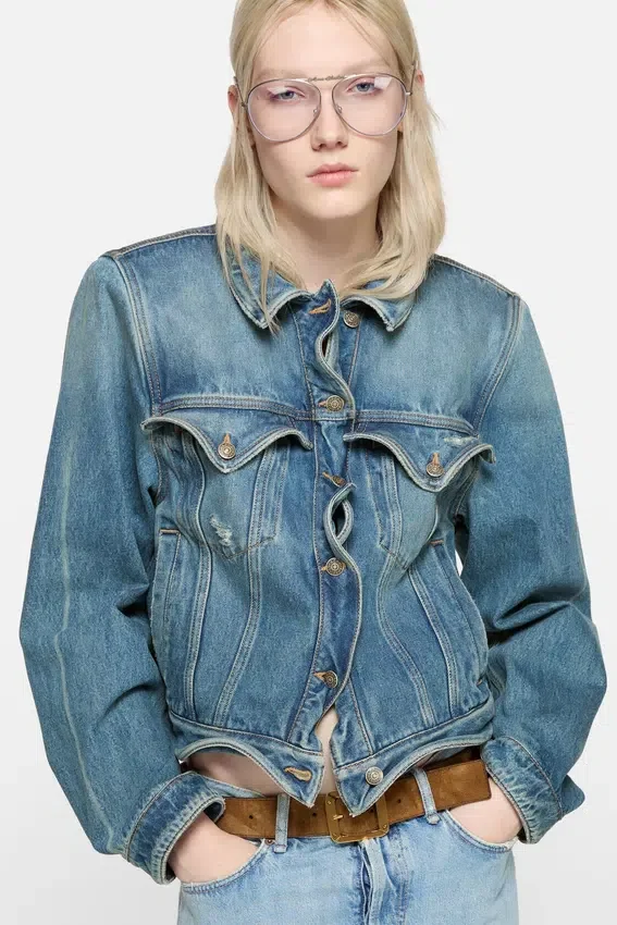 Wavy denim jacket
