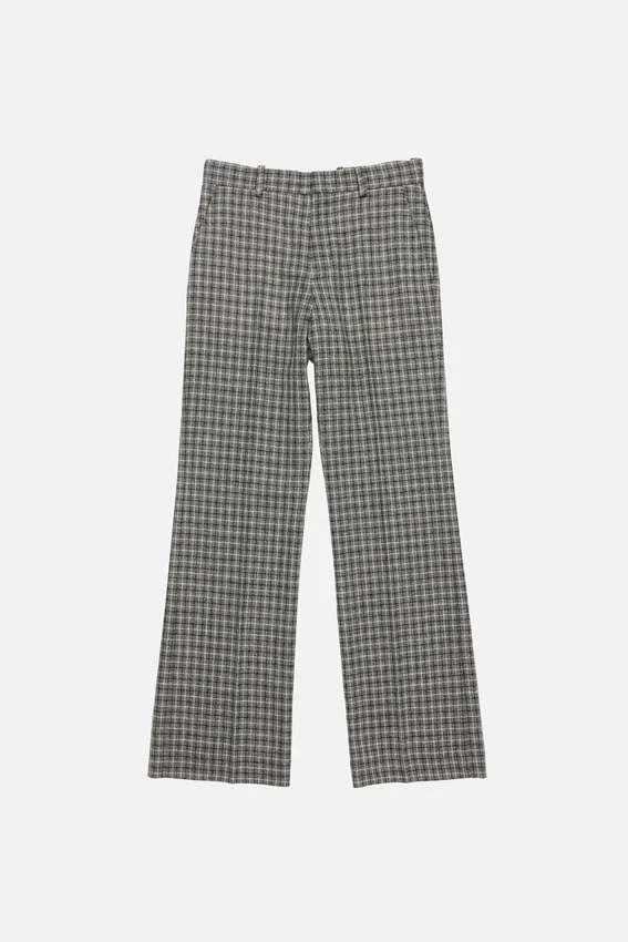 Wool check trousers
