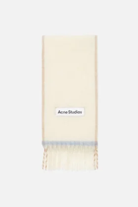 Wool fringe scarf