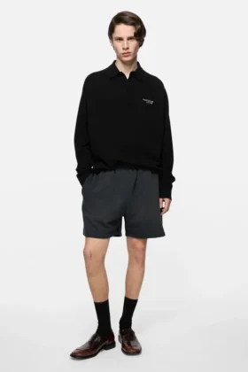 Wool knit polo