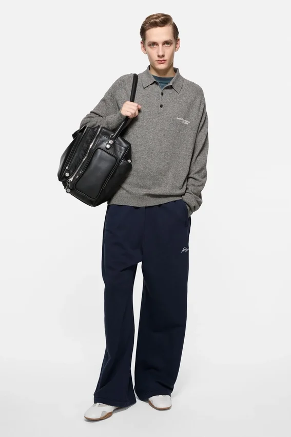 Wool knit polo