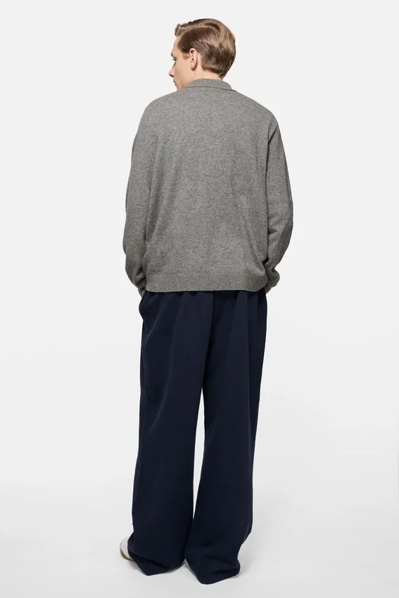 Wool knit polo