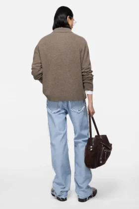 Wool knit polo