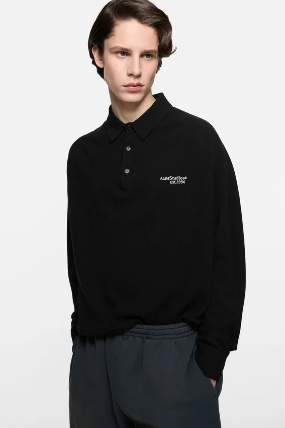 Wool knit polo