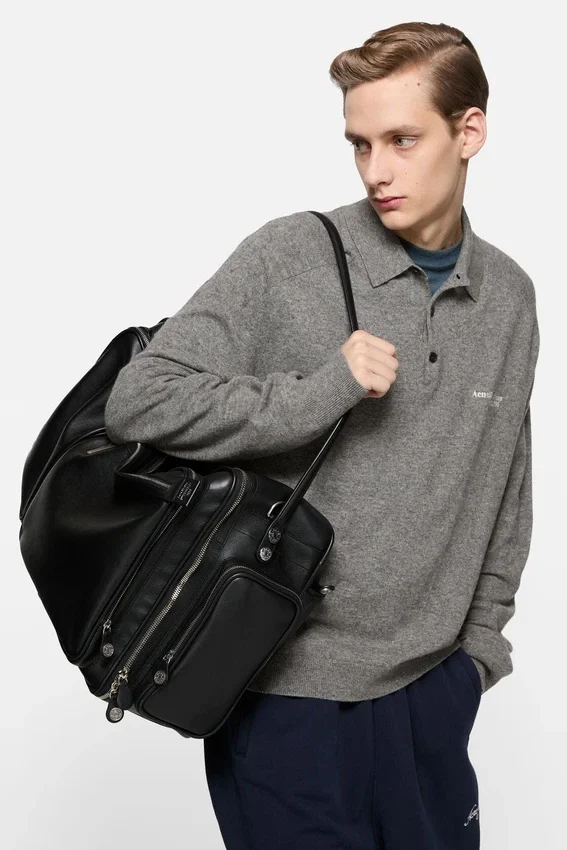 Wool knit polo