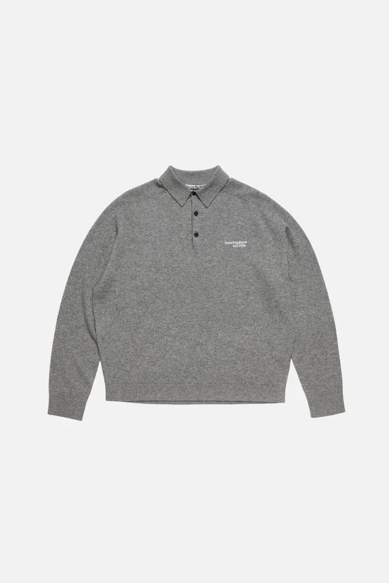Wool knit polo