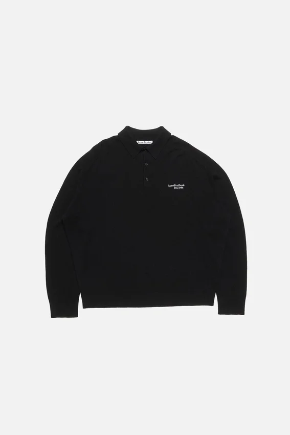 Wool knit polo