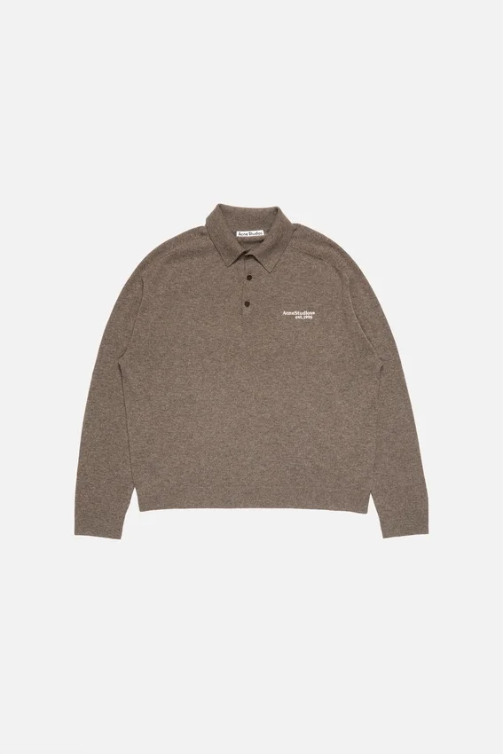 Wool knit polo