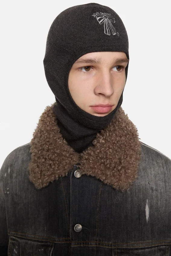 Wool logo balaclava