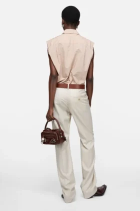 Wool pinstripe trousers