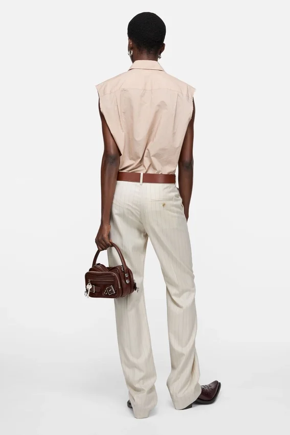 Wool pinstripe trousers