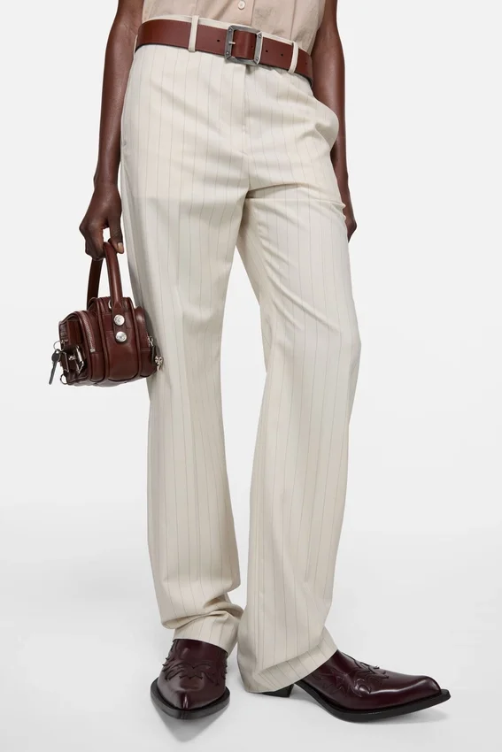 Wool pinstripe trousers