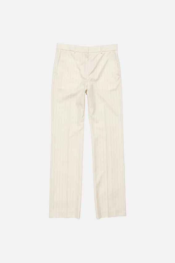 Wool pinstripe trousers