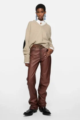 Wool sweater with cut-out
