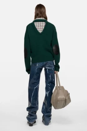 Wool sweater with cut-out