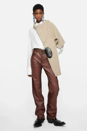 Wool sweater with cut-out