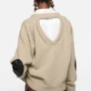 Wool sweater with cut-out