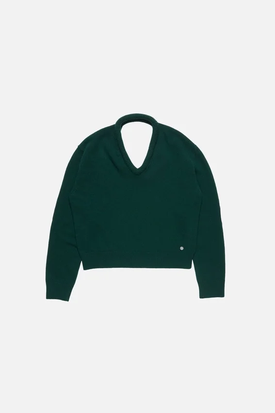 Wool sweater with cut-out