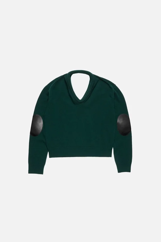 Wool sweater with cut-out