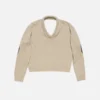 Wool sweater with cut-out