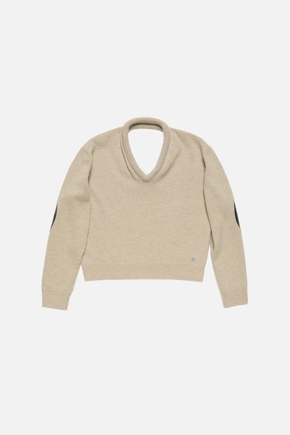 Wool sweater with cut-out