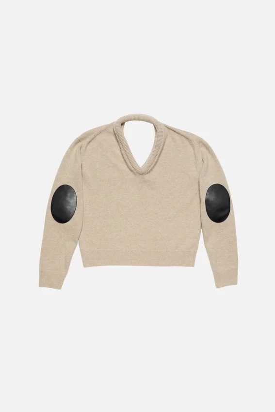 Wool sweater with cut-out