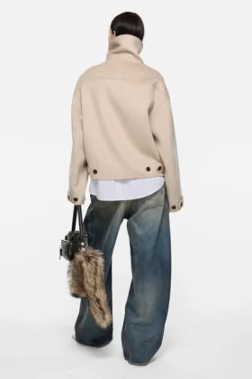 Wool zip jacket