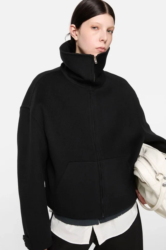 Wool zip jacket