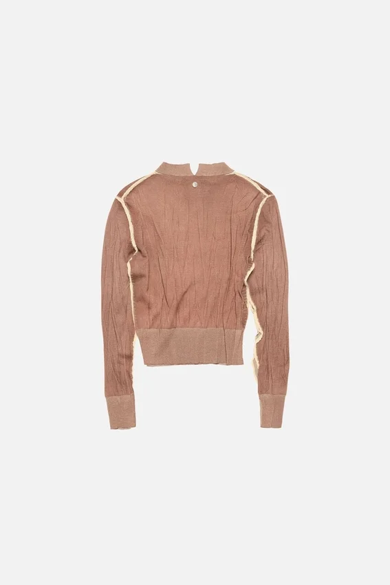 Wrinkled v-neck sweater