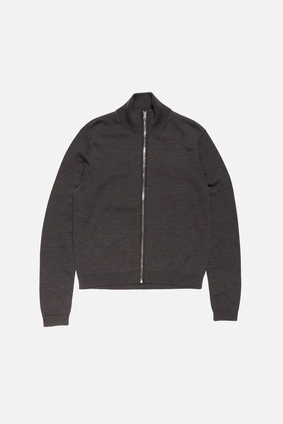 Zip-up bow logo cardigan