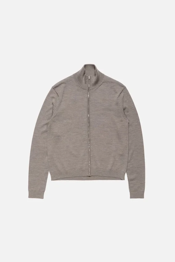 Zip-up bow logo cardigan