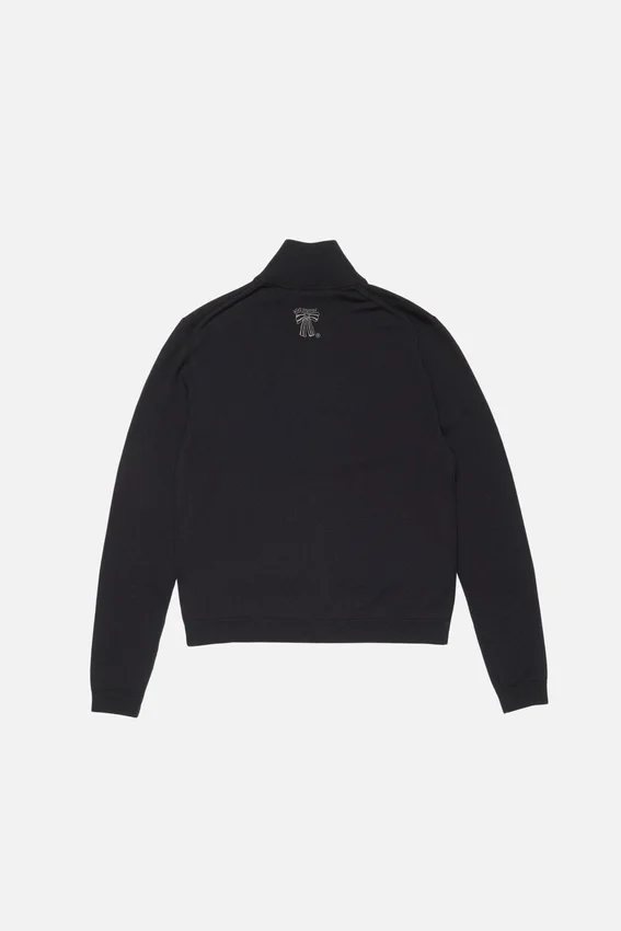 Zip-up bow logo cardigan