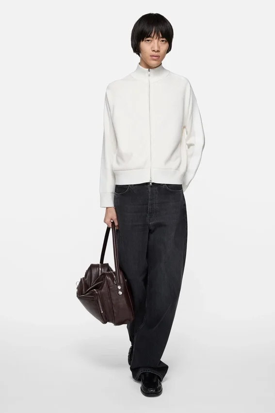 Zip-up logo cardigan