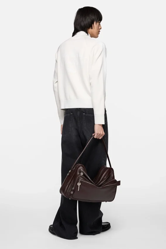 Zip-up logo cardigan